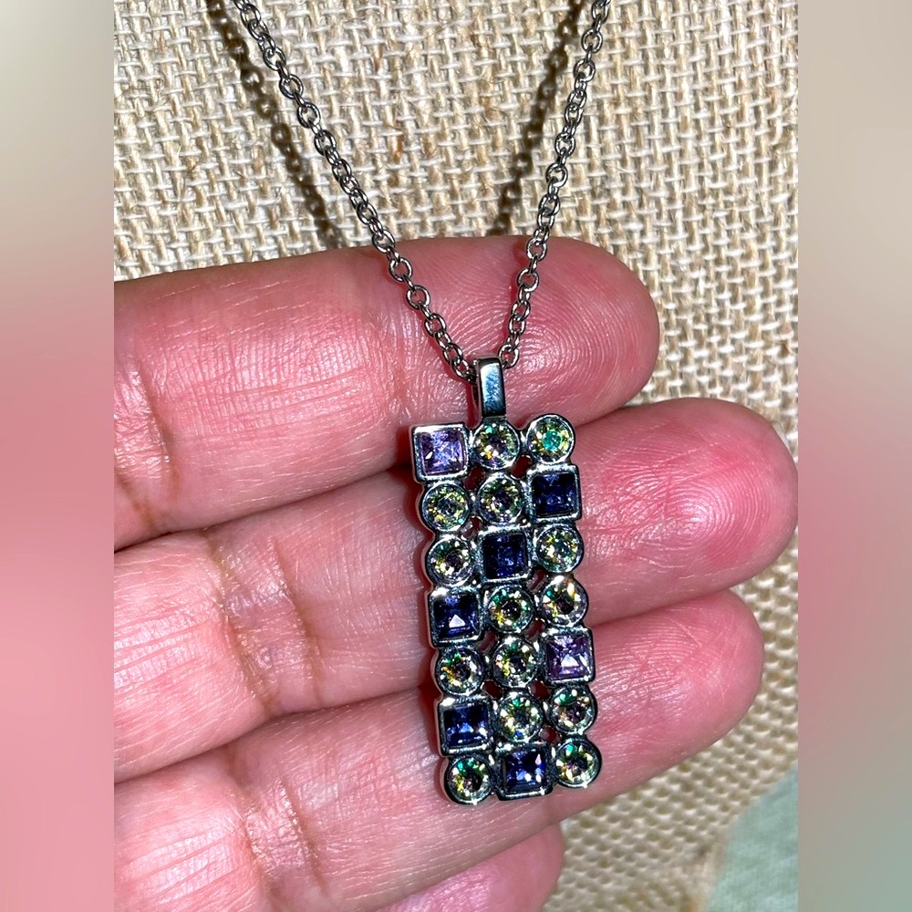 Morse Code Pendant, Rhodium Plating - image 3